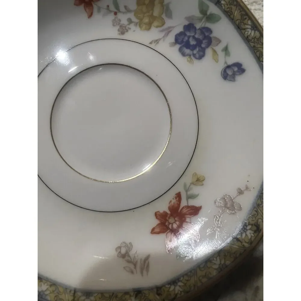 Haviland‎ Limoges Coromandel Cup & Saucer Coffee Tea Floral Basket Gold Trim